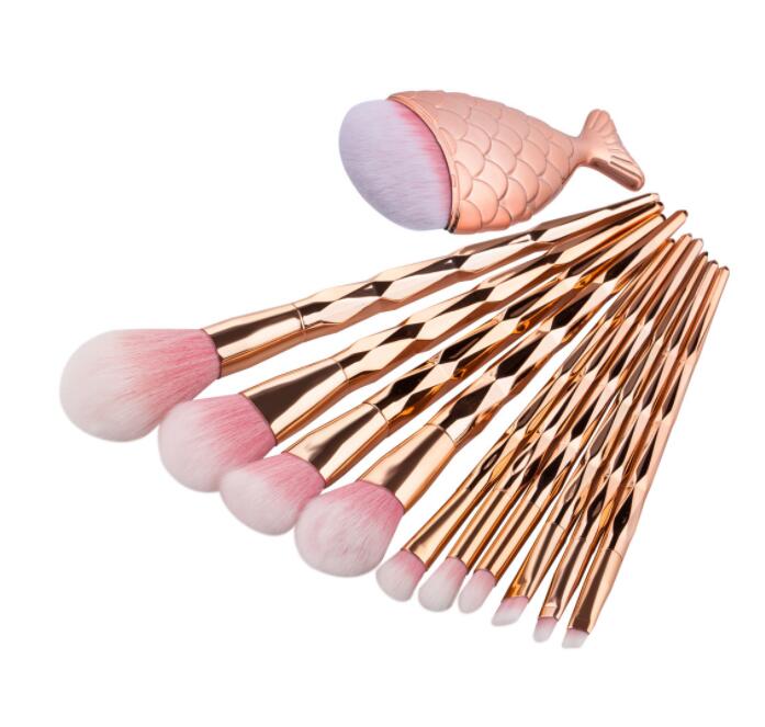 1pc Diamond Fish Makeup Brush Set Foundation Blend Power Eyeshadow Contour Concealer Blush Cosmetic Beauty Make Up