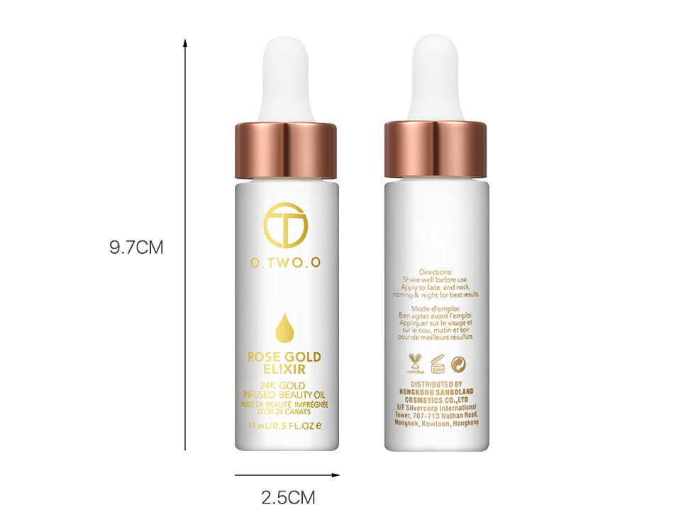 24k Rose Gold Elixir Skin Make Up Oil For Face Essential Oil Before Primer Foundation Moisturizing Face Oil Anti-aging